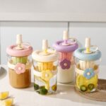Floral glass sipper bottle